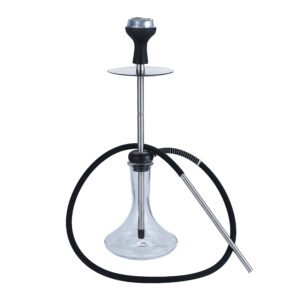 Stainless Steel Hookah Set with Everything Modern Shisha with Clear Vase